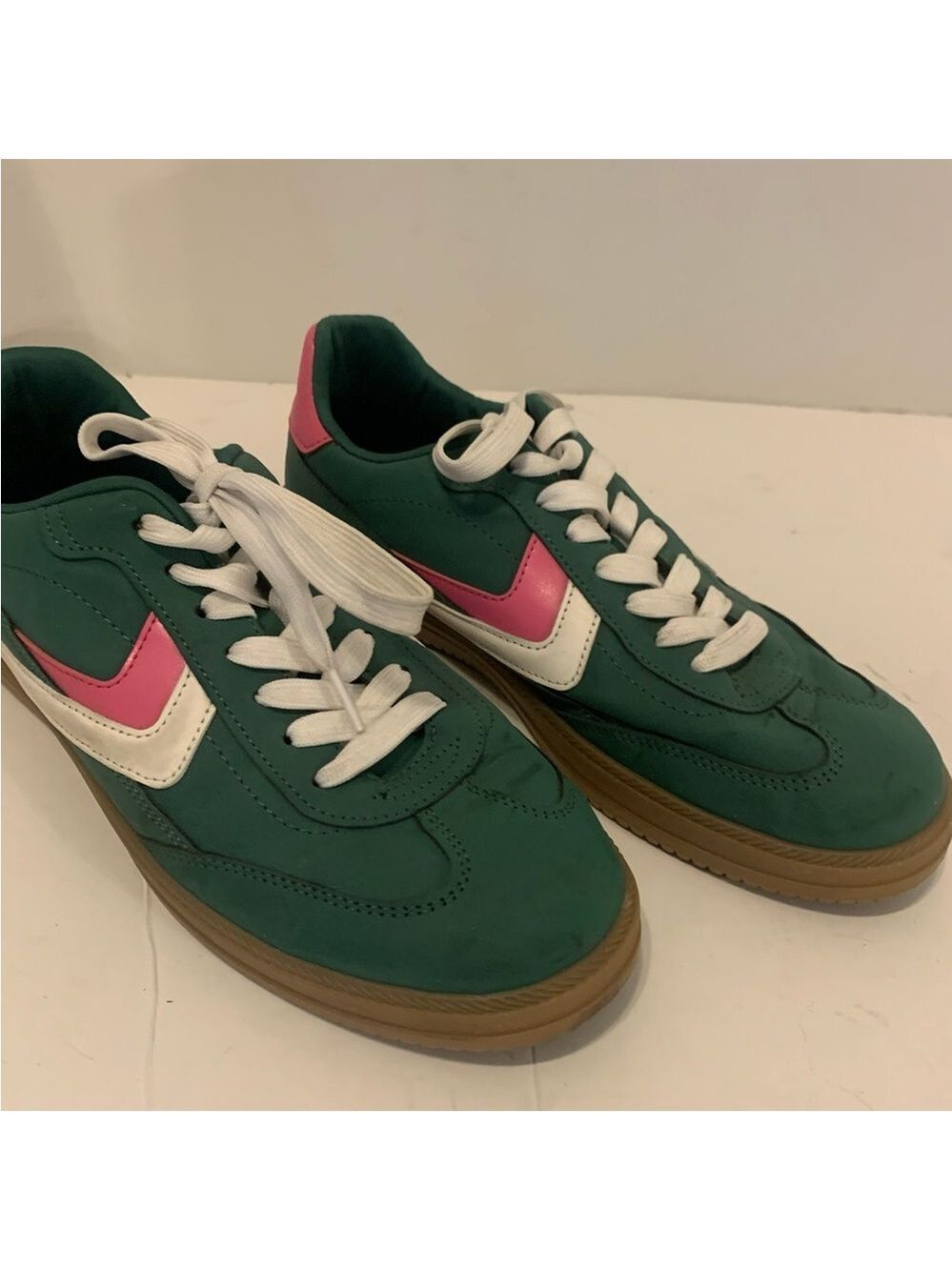 Dolce Vita Green Sneakers with Pink and White Details - Picture 1 of 3